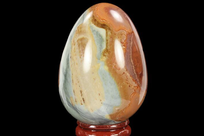 Polished Polychrome Jasper Egg - Madagascar #134571